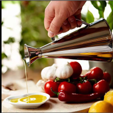 Pufo Elegant acél tartály fogantyúval olajhoz és ecethez, 500 ml konyhai eszköz