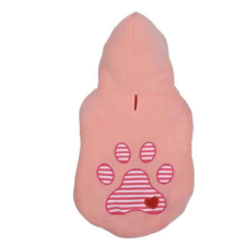  Pufo kapucnis kabát kutyáknak, Pinky lábnyom modell, 35 cm, L kutyaruha