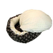  Puha ágy párnával, kutyának/macskának, sárga, 50 cm, Minky szállítóbox, fekhely kutyáknak