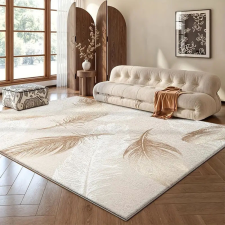 Puha bársony szőnyeg 150x200cm - Krém színű, Toll mintás 601100035954811-150200 lakástextília
