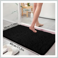  Puha, csúszásmentes fürdőszobai szőnyeg – fekete 50×80 cm BG313228 lakástextília