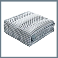 Puha légáteresztős nyári takaró 203x229cm - Szürke rács PW68406-8 lakástextília