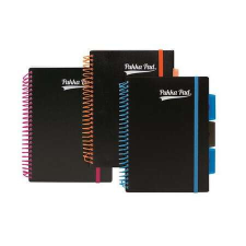 Pukka pad &quot;Neon black project book&quot; A5 100 lap vonalas spirálfüzet füzet