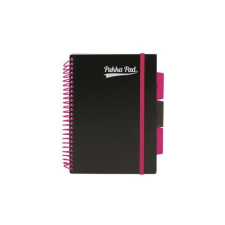 Pukka pad Spirálfüzet, A5, vonalas, 100 lap, PUKKA PAD, "Neon black project book" füzet