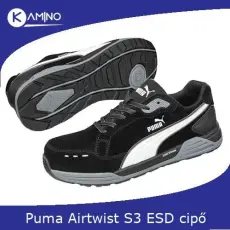 Puma Airtwist Black low S3S ESD FO HRO SR munkavédelmi cipő