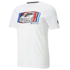  Puma BMW M Motorsport Car Graphic férfi póló, fehér-kék-piros