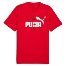 Puma ESS logo LAB Summer férfi póló, piros-fehér-fekete, S25