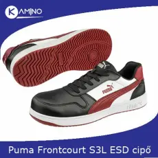 Puma Frontcourt BLK/WHT/RED Low S3L ESD FO HRO SR munkavédelmi cipő