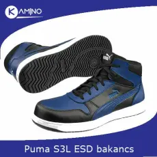 Puma Frontcourt BLUE/BLK Mid S3L ESD FO HRO SR munkavédelmi bakancs