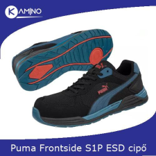 Puma Frontside fekete-kék S1P ESD munkavédelmi cipő munkavédelmi cipő