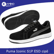 Puma Iconic suede fekete S1P ESD munkavédelmi félcipő munkavédelmi cipő