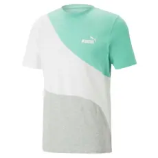 Puma POWER CAT Tee férfi póló Puma White-Mint-Grey
