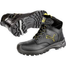 PUMA Safety Borneo Black Mid 630411-40 Biztonsági csizma S3 Méret: 40 Fekete, Sárga 1 pár (630411-40)