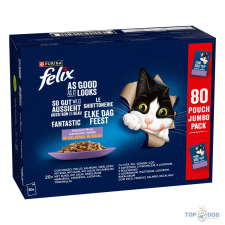 Purina Felix Fantastic 80x85g vegyes válogatás aszpikban nedves macskaeledel macskaeledel