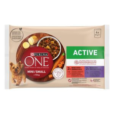 Purina ONE MINI Active Marhával és kacsával nedves kutyaeledel 4x85g kutyaeledel