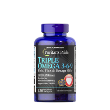 Puritan s Pride Omega 3-6-9 Hal-, Len- és Borágóolaj - Triple Omega 3-6-9 Fish, Flax &amp; Borage Oils (120 Lágykapszula) vitamin és táplálékkiegészítő