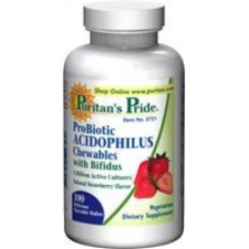 Puritans Pride Probiotikus acidofilusz epres izesítésű rágótabletta 100db vitamin és táplálékkiegészítő