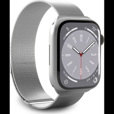 Puro Apple Watch 42/44/45/49mm Milánói Okosóra szíj - Ezüst (PUMILAW44SIL) okosóra kellék