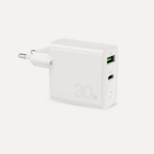 Puro Mini utazó gyorstöltő 1xUSB + 1xUSB-C 30W fehér mobiltelefon kellék