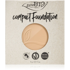 puroBIO Cosmetics Compact Foundation Kompakt púder alapozó utántöltő kompakt púder make- up utántöltő Kompakt púder alapozó utántöltő SPF 10 árnyalat 01 9 g smink alapozó