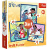Puzzle,Trefl 3 az 1-ben puzzle – Idő öltéssel – Lilo és Stitch Trefl 34896