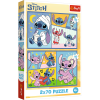 Puzzle,Trefl Puzzle 2x70 Nincs unalom a Stitch Disney Lilo Stitch Trefl 34444-el