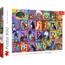 Puzzle,Trefl Rejtvény - 500 - Cat Alphabet Trefl 37527 puzzle, kirakós