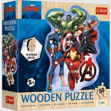 Puzzle,Trefl Rejtvények – „50 fából készült kontúrrejtvény” – Avengers Adventures Trefl 20256 puzzle, kirakós