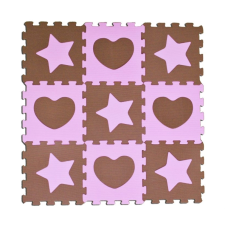 Puzzlematrac rózsaszín csillagok és szívek puzzle, kirakós