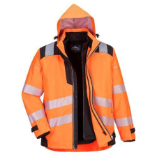  PW3 Hi-Vis 3-in-1 kabát, fekete/narancssárga, normális, méret: M munkaruha