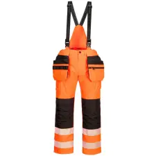  PW3 Hi-Vis kantáros nadrág PW_PW356OBRS Narancs/Fekete - S méret láthatósági ruházat