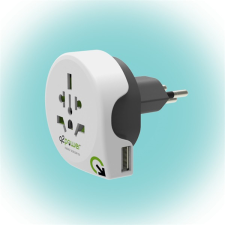 q2power Q2 Power Q2WCH-USB Világ - Svájc utazó adapter + USB aljzat kábel és adapter