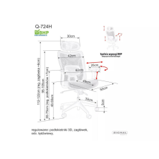  Q-724H Ergonomikus Hálós Forgószék Fejtámlával Fekete forgószék
