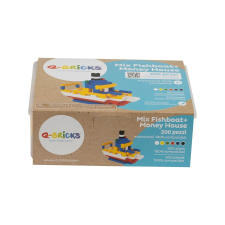 Q-BRiCKS® | 200 db-os építőkockakészlet | Persely vagy halászcsónak barkácsolás, építés
