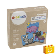 Q-BRiCKS | Háziállatos készségfejlesztő mozaik építőjáték készlet barkácsolás, építés