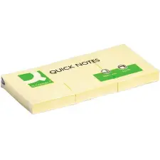 Q-CONNECT 38 x 51 mm, 3 x 100 kártya, sárga jegyzettömb