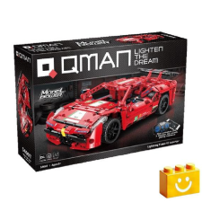 QMAN 54007 - Lightning Flame piros versenyautó - 100% technic-kompatibilis építőjáték barkácsolás, építés