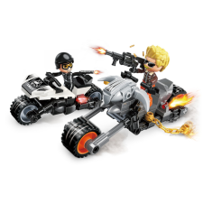 QMAN kompatibilis építőjáték Mine City Police W11011-3 tuning motorok 142 db barkácsolás, építés