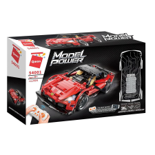 QMAN Tech Piros Sportautó - Távirányítós Építőjáték, 425 db barkácsolás, építés