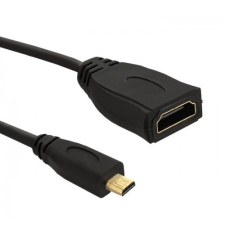 Qoltec 50399 MicroHDMI - HDMI v1.4 Adapter 0.2m Fekete (50399) kábel és adapter