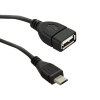 Qoltec 50404 USB 2.0 A anya - micro USB apa kábel 0.2m - Fekete (50404)