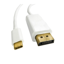 Qoltec 50413 DisplayPort - USB-C (apa - apa) kábel 2m - Fehér kábel és adapter
