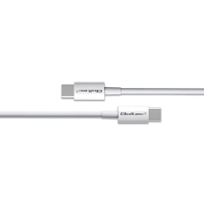 Qoltec 52359 USB-C apa - USB-C apa 2.0 Adat és töltő kábel - Fehér (1m) kábel és adapter