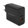 Qoltec 52381 Super Quick 1x USB Type-C / 1x USB Type-A Hálózati töltő - Fekete (90W) (52381)