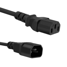 Qoltec 53898 UPS tápkábel C13/C14 csatlakozóval 3.0m kábel és adapter