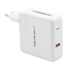 Qoltec GaN USB-A/USB-C Hálózati töltő - Fehér (108W) mobiltelefon kellék