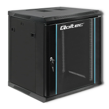 Qoltec Quoltec 19" Fali rack szekrény 12U 600x635mm - Fekete (54467) asztali számítógép kellék