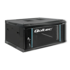Qoltec Quoltec 19" Fali rack szekrény 4U 600x280mm - Fekete (54461) asztali számítógép kellék