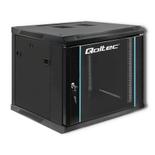 Qoltec Quoltec 19" Fali rack szekrény 9U 600x500mm - Fekete (54466) asztali számítógép kellék