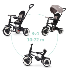 QPlay Rito Eva 3in1 tricikli, szürke lábbal hajtható járgány
